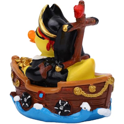 Piraat Schip Eend Hars Beeldje Cartoon Ornament Leuk Badkamer Decor Kantoor Bureau Decoratief Verzamelobject voor Kinderen Volwassenen