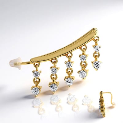 Cavill - Zilveren oorstekers - 925 Sterling Zilver verguld - Cambodjaanse zirkonen 1,3 ct - Elegante fonkelende oorbellen dames voor feest - modern
