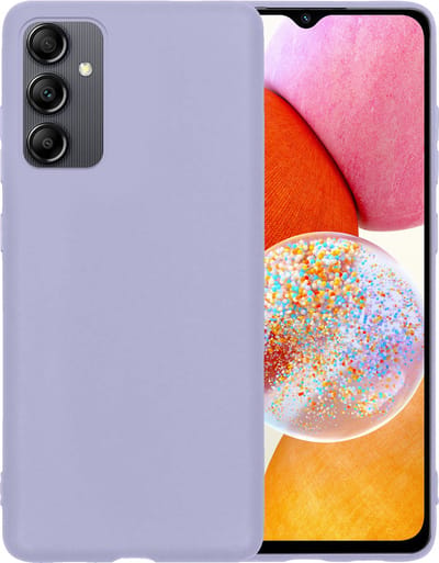 Hoesje - Geschikt voor Samsung Galaxy A14 - Sterk & Shockproof - Siliconen Case - Hoes Cover - Telefoonhoes - Lila