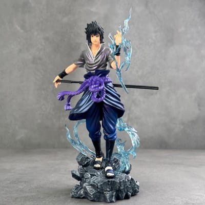 23cm Naruto Anime Model Uzumaki Naruto Uchiha Sasuke Actiemodel PVC Beeldje Desktop Ornament Verzameling Speelgoed Cadeau gray