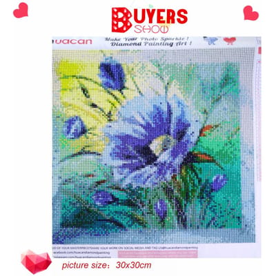 Diamant peinture fleurs 5D bricolage diamant broderie mosaïque point de croix photo 30x30CM gray