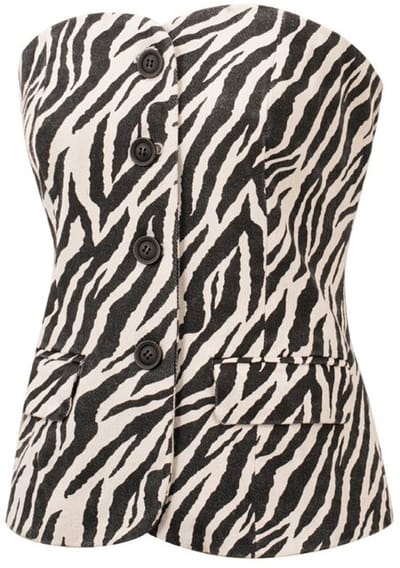 Zebra Co-ord Set Maat m– Strapless Top & Wide Leg Broek | Trendy Two-Piece met Animal Print