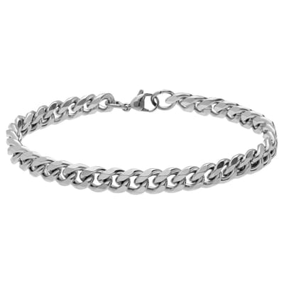Lucardi - Heren Stainless steel herenarmband gourmetschakel - Armband - Staal - Zilverkleurig - 19 cm