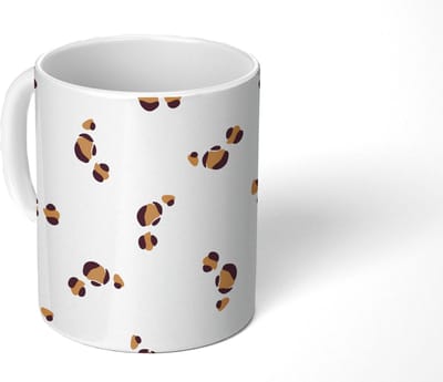 Mok - Koffiemok - Panter - Pastel - Dieren - Patronen - Mokken - 350 ML - Beker - Koffiemokken - Theemok