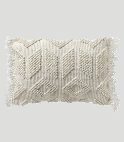 Sierkussen Odin Snow White met binnenkussen 60 x 40 cm met franje/Sierkussen Odin Snow white