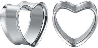 Cosensi- Trompettunnelstekker Hartvormig - Roestvrij Staal - Expanderpiercing - Oormeetinstrument - Cadeau - 25 mm Geschenkverpakking - Piercing