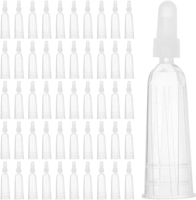 50 Stuks Ampullen Set met Kunststof Dispenserfles en Vervangende Ampullenpunten voor Vloeistoffen en Onderbrekers