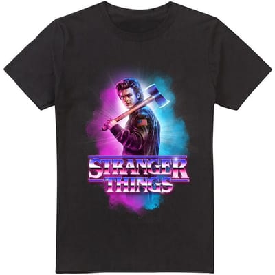 Stranger Things T-shirt - Steve Harrington - Metall Burst - S tot XXL - zwart
