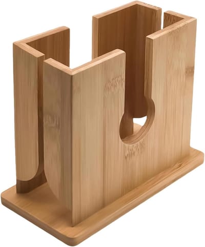 Bagel Snijmachine - Brood Snijder - Ontbijt Bereiden - Veilig Gelijkmatig Snijden - 15 x 13.5 cm - Houtkleur