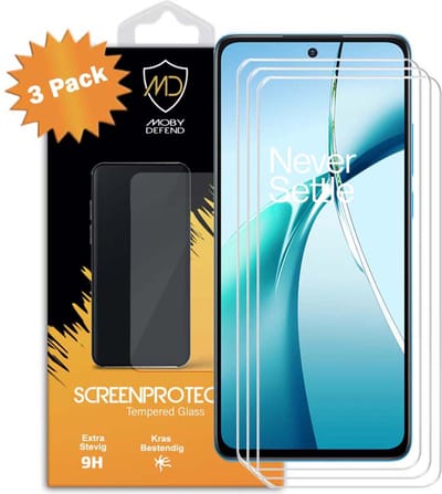 3-Pack MobyDefend Screenprotectors - Geschikt voor OnePlus Nord CE 4 Lite - Case-Friendly Screensaver - Gehard Glas