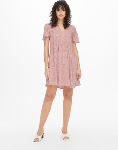 JDY JDYSTARR LIFE S/S V-NECK DRESS WVN NOOS Dames Jurk - Maat 34