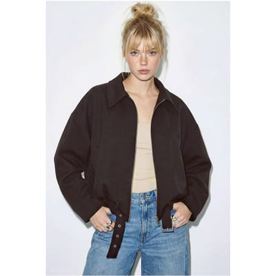 Gevormde Oversized Bomberjack met Riem