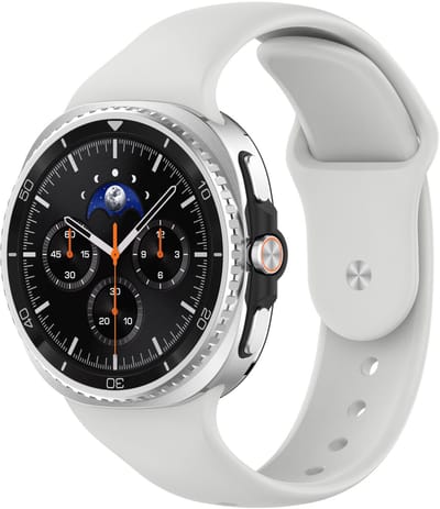 Stravo Sportief Siliconen Horlogebandje – Geschikt voor Samsung Galaxy Watch 9 (40/44mm) / Watch 8 (40/44mm) / 8 Classic (46mm) – Comfortabel sportbandje – Grijs