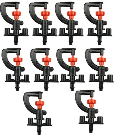 Dailygoods- Micro Roterende Sprinkler 10 Stuks - G-type Sprinkler - Brekingssproeier - Atomiserend Systeem - Tuinaccessoire - PP/POM Materiaal - Tuinsproeier