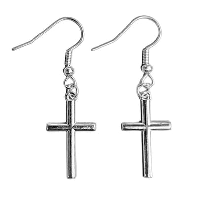 Fako Bijoux® - Oorbellen - Kruisjes - Zilverkleurig