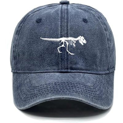 Skelet Dinosaurus Print Baseballpet Verstelbare Snapback Zonneklep Dierlijke Sportpet Retro Beschermende Pet Voor Mannen Vrouwen Adjustable blue