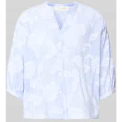 regular fit blouse met V-hals en 3/4-mouwen
