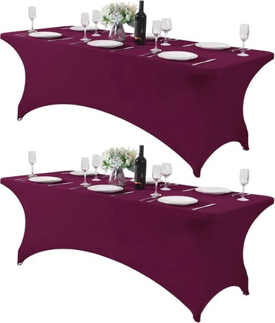 Stretch Tafelkleed 2 Stuks voor Feestelijke Evenementen - Universeel Passend voor Tafelgrootte 20 cm, 1,2 m of 1,8 m