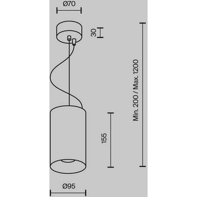 Maytoni LED hanglamp Efir, zwart, Ø 9,5 cm, 25 W, 38°