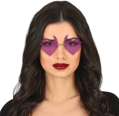 Fiestas Guirca - Feestbril - Lila demon - Halloween - Halloween accessoires - Halloween outfit - Halloween brillen - Halloween Kostuum