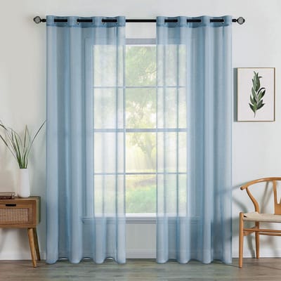 OmGoods - Dailygoody - Doorscheurende Raamgordijnen - Elegante Voile Raampanelen - Milieuvriendelijk en Licht - Donkergroen - Perfect voor Slaapkamer en Woonkam...