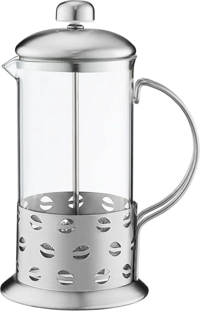 Koffiemaker van glas - Glazen cafetière - Aromatische koffie zetten - Hittebestendig frame - 1000 ml - Roestvrij staal