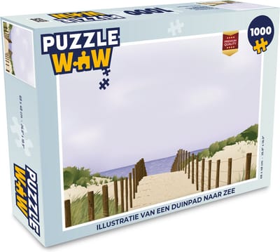 Puzzel Illustratie van een duinpad naar zee - Legpuzzel - Puzzel 1000 stukjes volwassenen