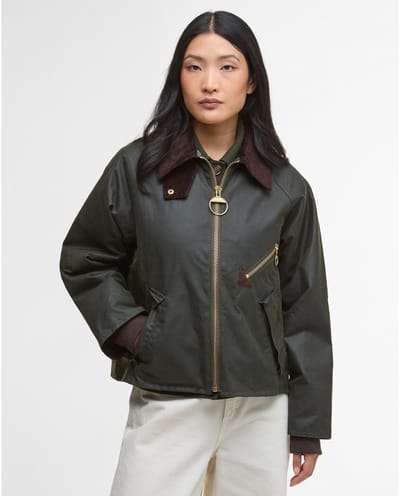 Barbour Arlene Wax groene gewaxt katoenen jas