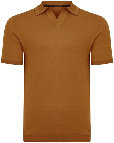Tresanti Knitted V-Neck Polo Ginoberto Brick (TRKWKA138 - 405)
