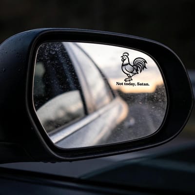 Dailygoods- Achteruitkijkspiegelstickers 10 stuks - Not Today Satan - Vinyl-PVC - 4x4 cm - Autoaccessoires - Creatieve cadeaus - Autostickers