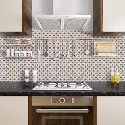 Zelfklevende tegelmuurstickers voor keuken en badkamer - 60 Azulejos Ezequiel tegelstickers - 60 stickers 20x20cm