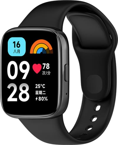 Strap-it Siliconen smartwatch bandje - geschikt voor Xiaomi Redmi Watch 3 Active / Lite - zwart