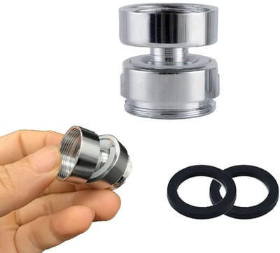 Allecto - 360 Graden Draaibare Kraanadapter - Messing Schroefdraad Connector - 2 Stuks - Vrouwelijk naar Mannelijk - Ideaal voor Keuken en Badkame