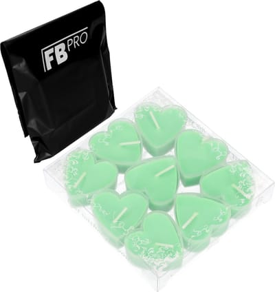 Kaarsen - Hartjes kaarsen - Theelichtjes - Set van 9 waxinelichtjes - Ideaal voor decoratie of feesten en cadeaus - 70 minuten brandduur en stabiele vlam - Verpakt in geschenkdoos - Perfect voor Valentijnsdag of bruiloften en diners - Groen