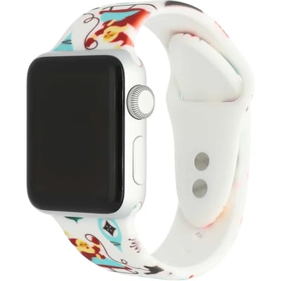 123watches print bandje - siliconen - kerst - wit - 44 · 45 · 46 & 49 mm - Geschikt voor Apple Watch series 1/2/3/4/5/6/7/8/9/10/11/12/SE/SE2/SE3/Ultra/Ultra 2/Ultra 3/Ultra 4