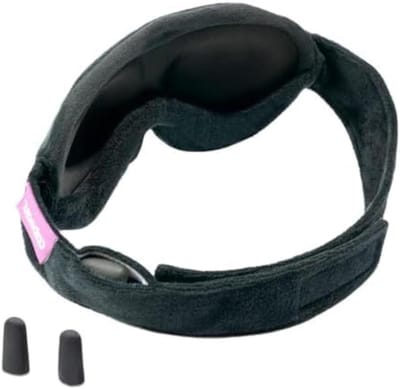 Verduisterend Slaapmasker - Reis Masker - Ontspannen Slapen - Verstelbare Neusbrug - 20.32 x 10.16 cm - Zwart