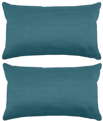 Stof Textile sierkussen Bea - 2x - petrol blauw - 30 x 50 cm - bank kussens - zitkussens - binnen/buiten - polyester