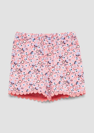 Korte jersey met all-over print / Loose Fit / High Rise / Wijde pijpen meisje s.Oliver