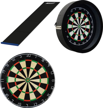 Darts Set - Plain dartbord - dartbord verlichting - puzzel dartmat - zwart