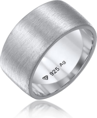 Elli - Ring - Dames Band Breed Mat Geborsteld Basis in 925 Sterling Zilver - Dames