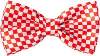 Partychimp Vlinderstrik Rood/Wit Geblokt Vlag Noord-Brabant Carnavalskleding Heren Strik Verkleedkleren Volwassenen Carnaval Accessoires - Rood/Wit - Polyester