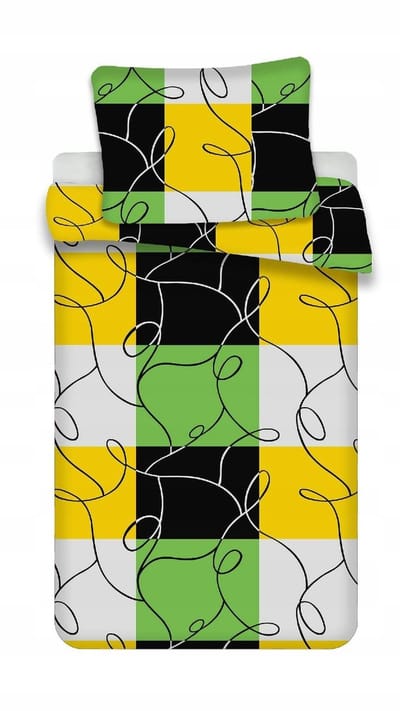 Dekbedovertrek Set 4 Delig 140x200cm - 2x 70x90cm - Zwart Ruit