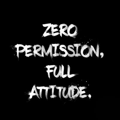 Schilderij Woonkamer of Kantoor - 60 x 60 cm - Bold & Brutal No7 Attitude Canvas – Mindset & Positiviteit - Zwart met witte tekst