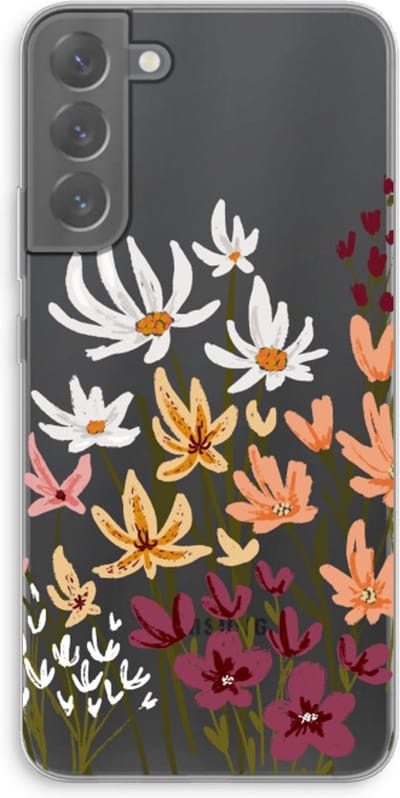 Case Company® - Hoesje geschikt voor Samsung Galaxy S22 Plus hoesje - Painted wildflowers - Soft Cover Telefoonhoesje - Bescherming aan alle Kanten en Schermrand