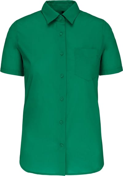 Kariban Overhemd in onderhoudsvriendelijk polykatoen-popeline korte mouwen dames K548 - Kelly Green - 4XL