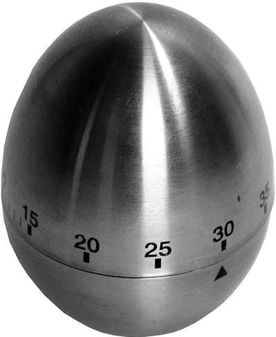Cookinglife Kookwekker Ei - Eierwekker Keukentimer - Egg Timer - RVS Zilver - Tot 60 Minuten - 8 x 6 cm