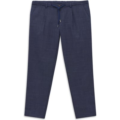 Bugatti Herren Broek met bandplooien, stretch en easy-care functie