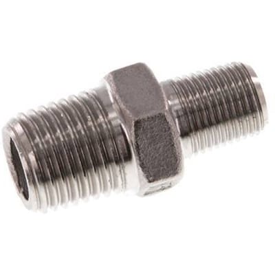 R 1/4'' x R 1/8'' RVS Borstnippel 16 Bar [2 Stuks]