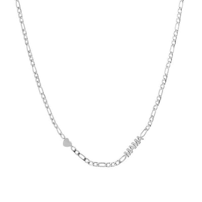 Bijoutheek Collier Hart Mama Schakel Zilver