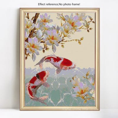 Peinture diamant Animal poisson et fleur, mosaïque en strass, broderie, point de croix 20X30CM